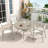 VRSHWO"Outdoor Round Patio Dining Table For 4-6, All Weather Metal Dining Table With Umbrella Hole For Deck Lawn Garden Backyard, Sandstone Color-1168981648-1168981649