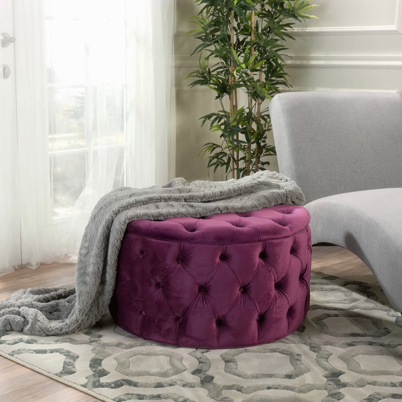 Household Modern Minimalist Style Cushioned Bench Ottoman, Fuchsia
