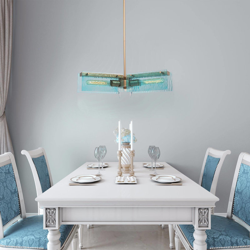 Luminaire suspendu unique et remarquable à 3 lumières avec accents en fer forgé Folle