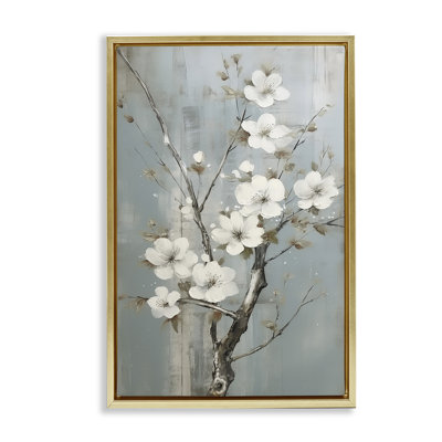 Toile flottante encadrée "White Apple Blossoms" par Sasha