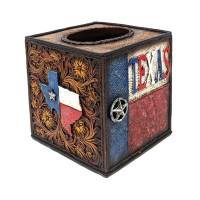 Couvre-boîte à mouchoirs en similicuir Lone Star Southwestern Rustic Western Ranch Decor