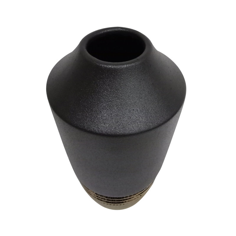 Elegant Ceramic Vase for the Living Room, Modern Vase Decor, 40.5cm H x 19cm W x 19cm D, Black