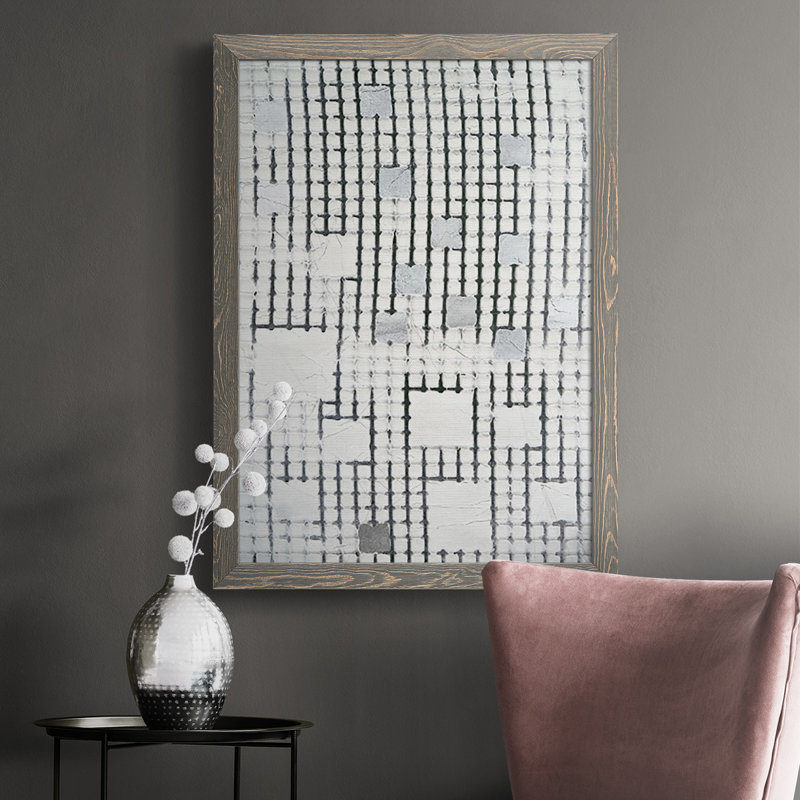 Gossamer I, H 37,5 po x l 27,5 po x P 1 po, Toile avec cadre gris, Pas de tapis