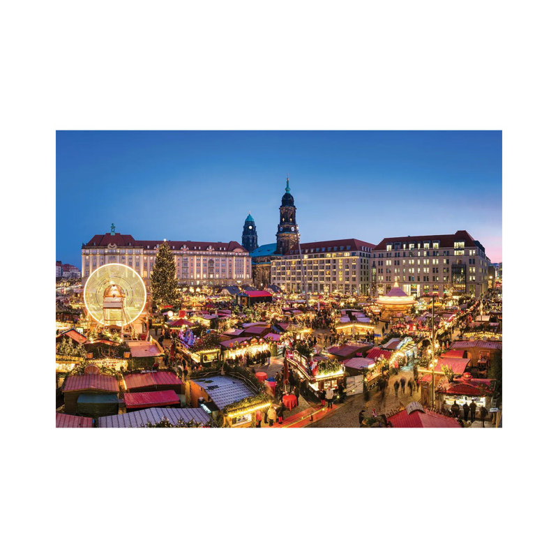 The Striezelmarkt Christmas Market In Dresden, Saxony, Germany by Jan Becke - Wrapped Canvas Print