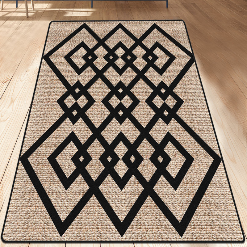 Luxurious Area Rug 6.6 x 9.5 Feet, 100% Polyester, 0.4 inches Pile Height | Antibacterial, Non-Slip Underside, Machine Washable | Perfect for Living Room, Bedroom & Dining Spaces, Soft & Durable Design