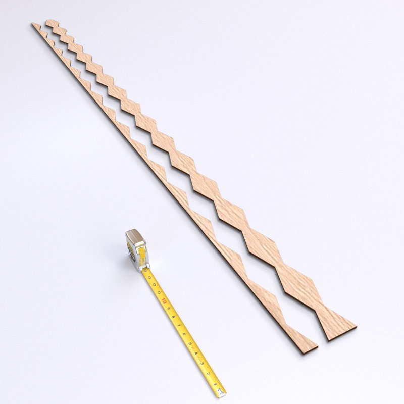 Ensemble de panneau mural décoratif à lattes réglables en bois Cimarron, H 94 po x l 2,75 po x P 0,25 po, Chêne rouge
