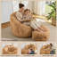 Fauteuil à billes et repose-pieds en fausse fourrure de lapin 46 po Wilder - Siège confortable luxueux-1535055301