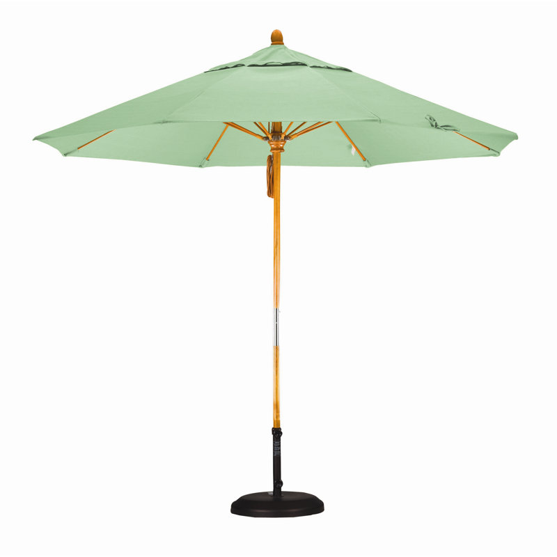 Parasol 9" Market, Toile toile Sunbrella® Spa, Marenti Wood