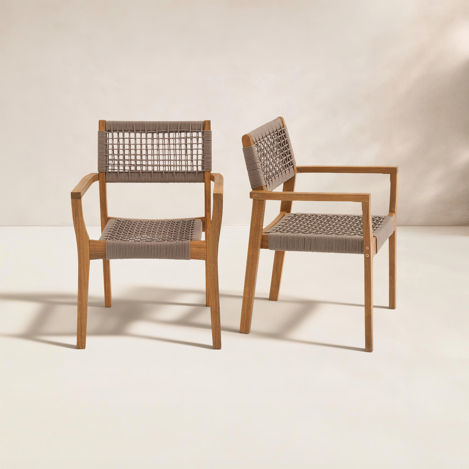 Bennett Stackable Patio Armchair, Beige