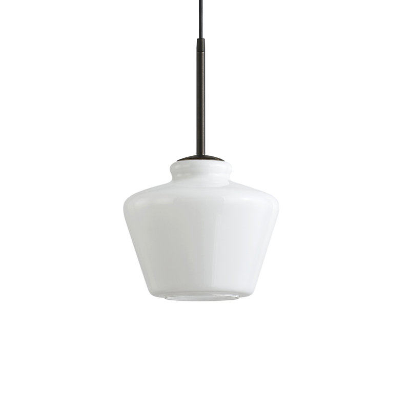 Luminaire suspendu 1 lumière Shwana, Bronze foncé, Blanc