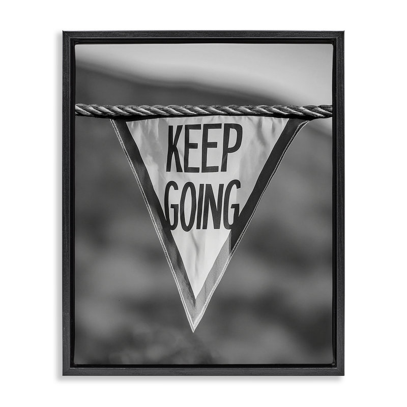 «Keep Going Pennant» par Daphne Polselli, Cadre flottant noir de jais, H 31 po x l 25 po