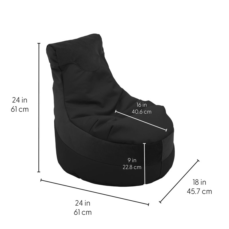 Fauteuil à billes 2 pièces SoftScape Trendy Trendy, Similicuir noir