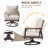 3-Piece Swivel Rocking Bistro Set – Handwoven Wicker Back, Wood-Grain Arms & Tabletop, Olefin Cushions