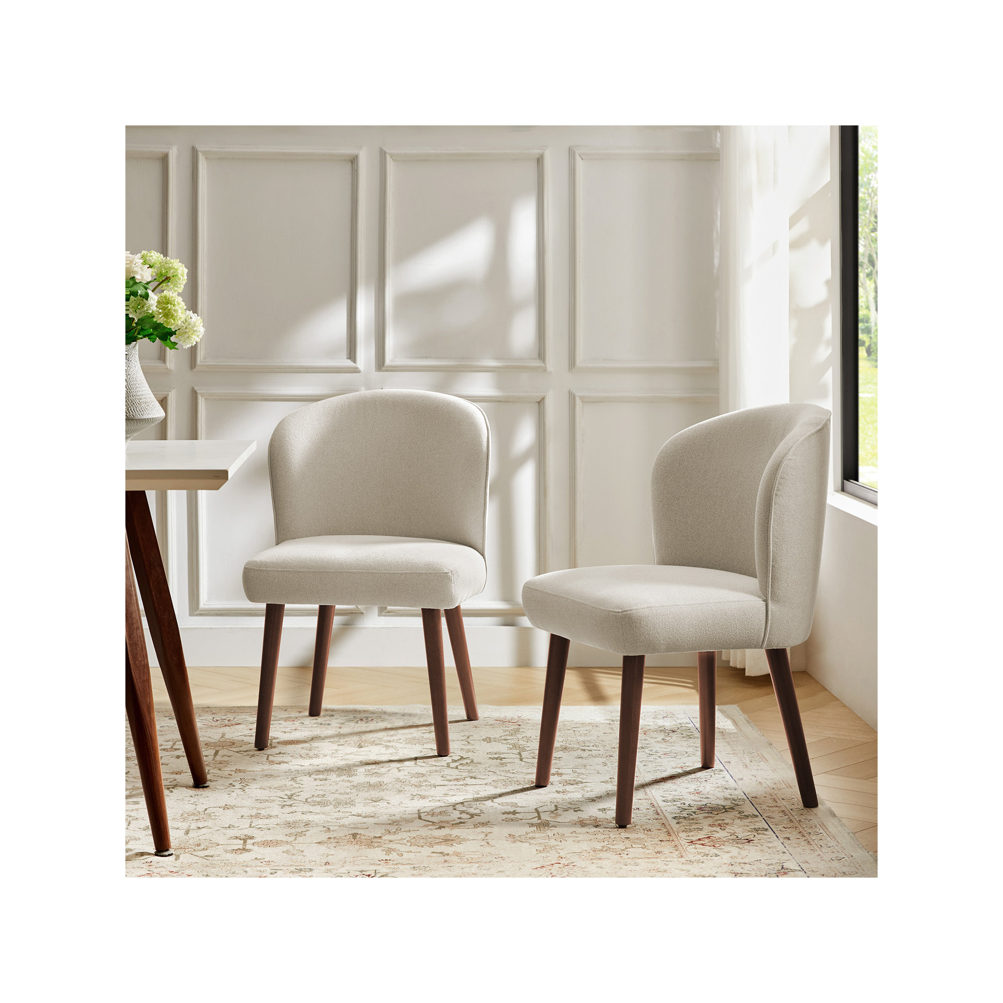 Davia Upholstered Dining Chair, Beige