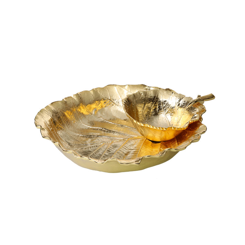 Puce en forme de feuille et plateau dip Derosa