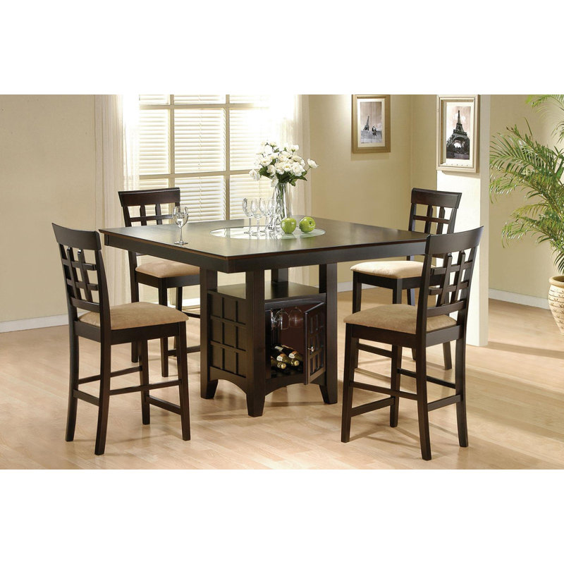 Sarok Dining Set in Brown and Tan, 5