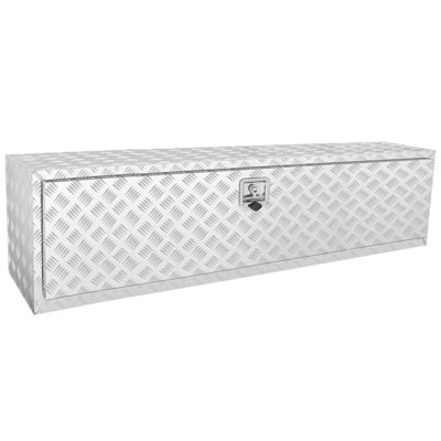 Underbody Truck Box, 60"×17"×18" Pickup Storage Box, Heavy Duty Aluminum Diamond Plate Tool Box with Lock and Keys
