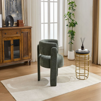 Fauteuil d'appoint moderne, fauteuil de salle à manger en tissu Boucle