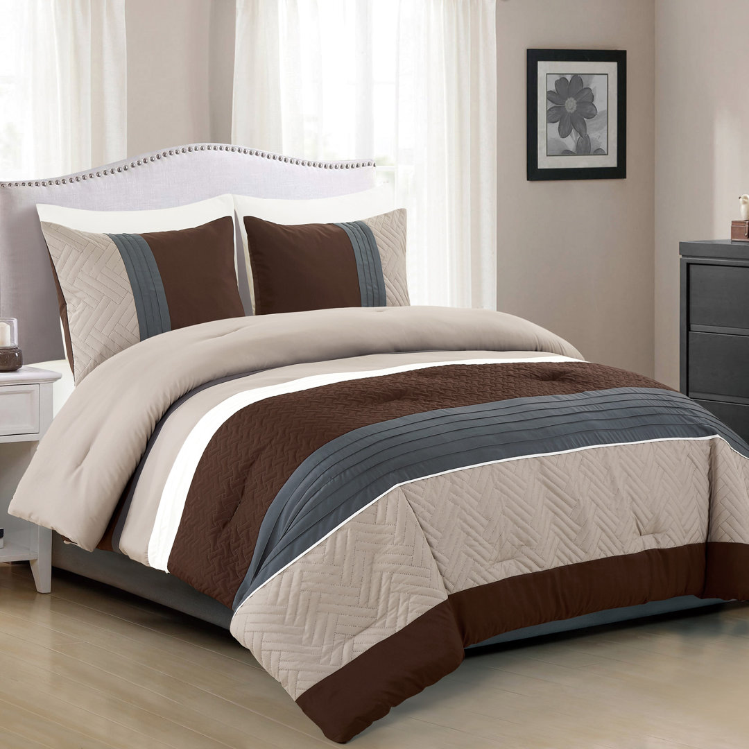 Box Stitch Striped Comforter Set World Products Mart 