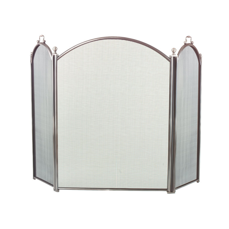 Pare-étincelles en acier 3 panneaux Dagan, H 29 po x l 52 po x P 0,75 po, Étain