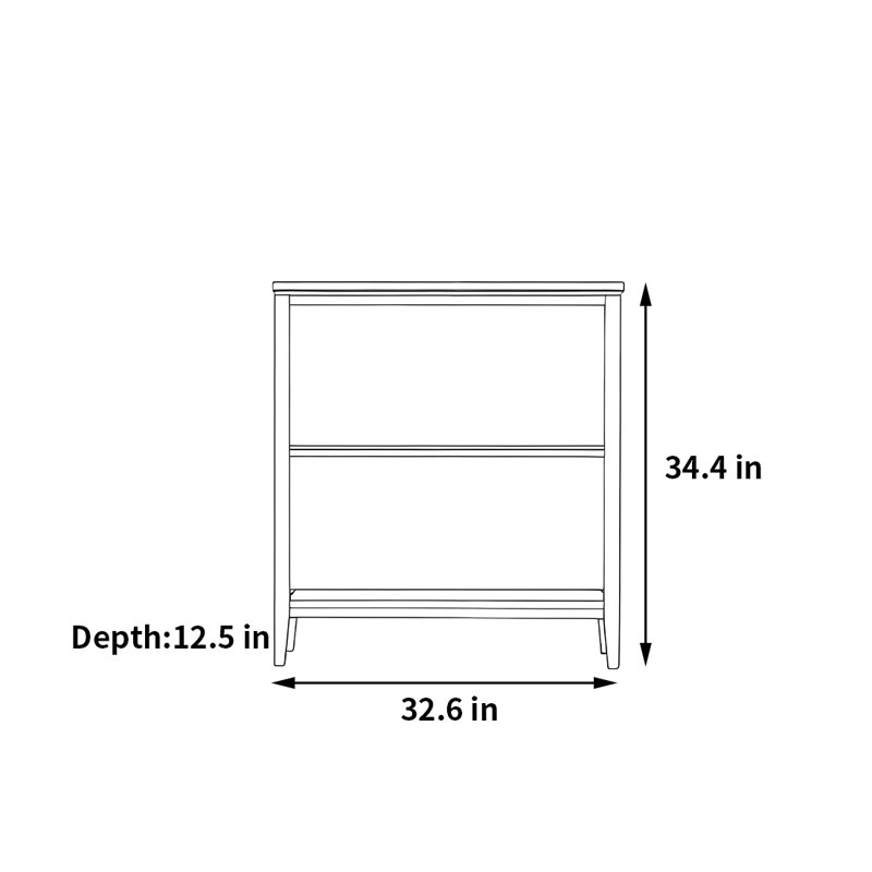 Castiglia, (2 Shelves) 34.4"H x 32.6"W x 12.5"D