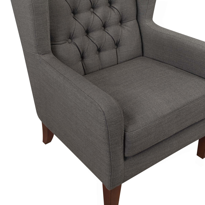Fauteuil à oreilles Classic Classic, meubles de salon luxueux et capitonnés, une pièce, Gris foncé