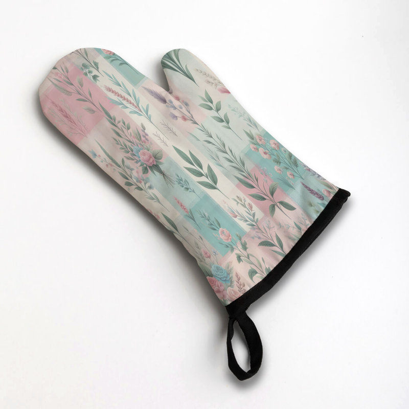 Soft Checkered Oven Mitt Cotton Twill