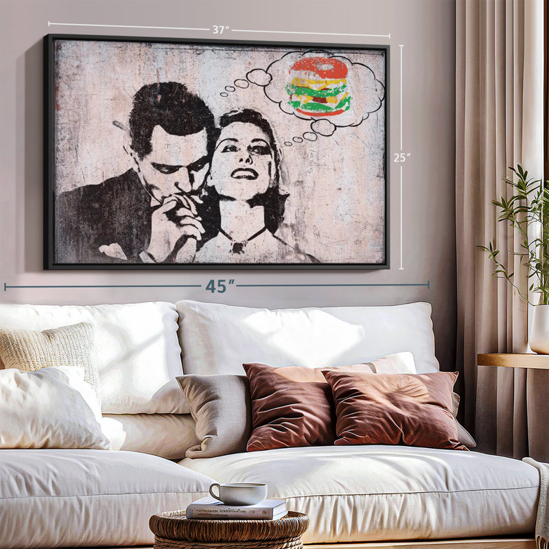 True Love Burger, reproduction sur toile, H 25 po x l 37 po