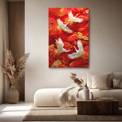 Grue chinoise Guochao, art sur toile haute définition pour studio