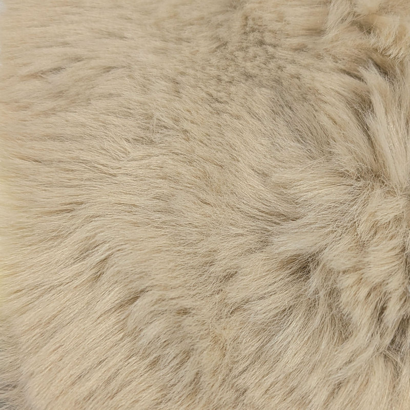 Canapé modulaire avec coussin décoratif Judy, Beige Faux Fur
