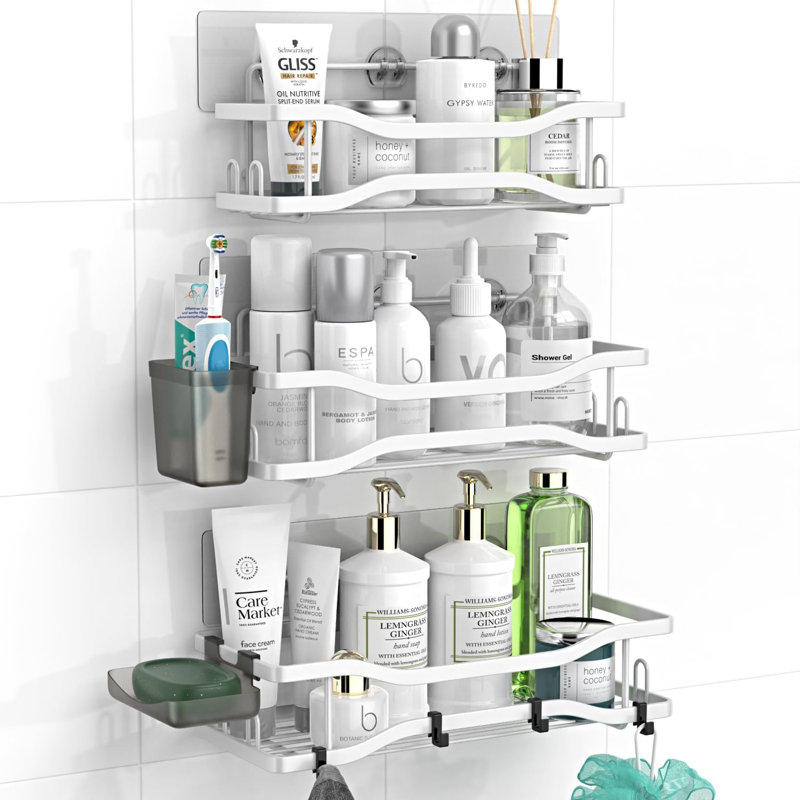 Serviteur de douche en acier inoxydable Noll, Blanc