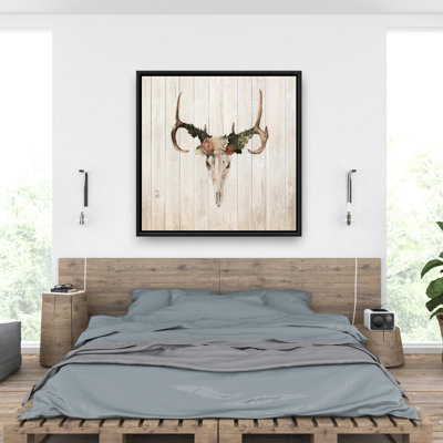 " Mule Deer Skull With Roses "