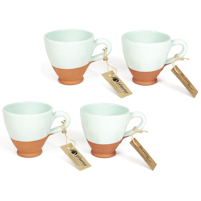 Verano Rustic Pastel Handmade Ceramic Coffee Mug, Green