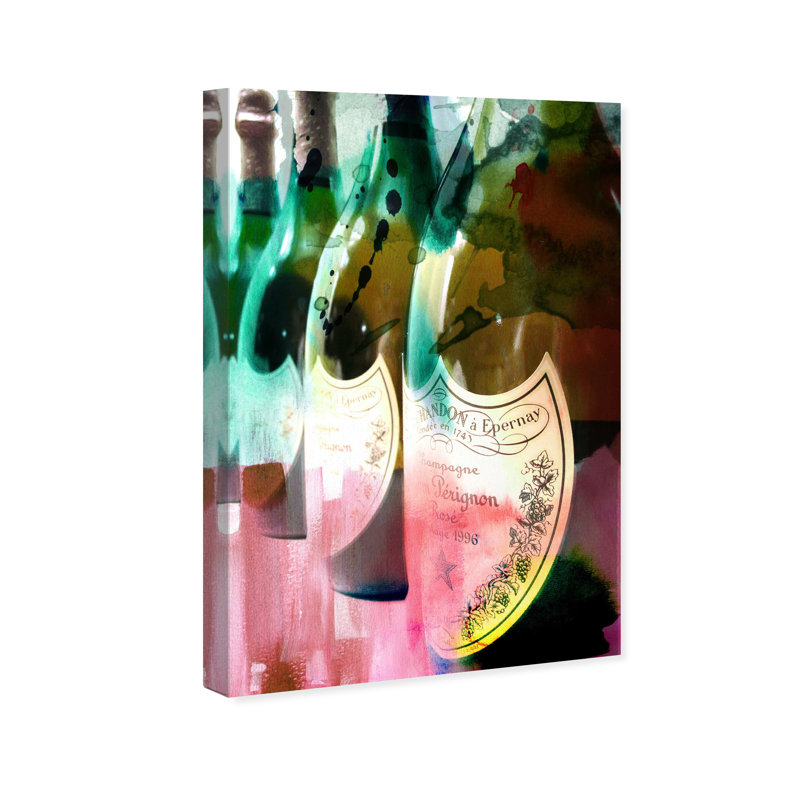Champagne Feast - peinture sur toile tendue, H 54 po x l 36 po