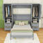 Lit escamotable double en bois avec placard, tiroirs et tablettes-1169339872
