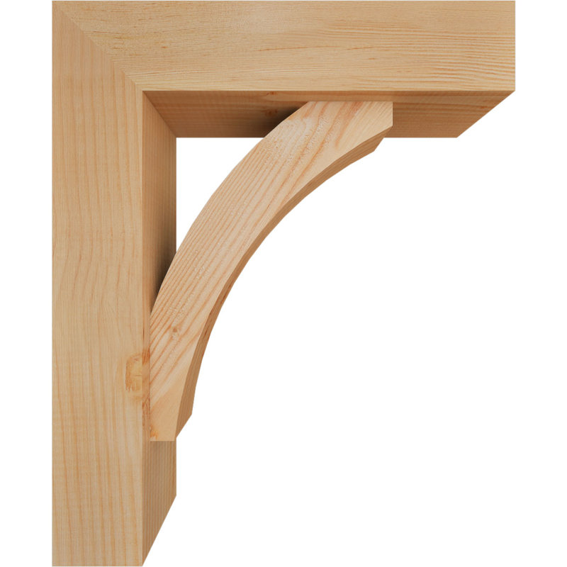 Thorton Block Bracket with Offset Brace, 22 x 18, 5 1/2"W Douglas Fir (Smooth)