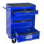 4 casiers à outils multifonctionnels en bleu, armoire en métal de 20 po avec glissières à roulement, 4 2 freins, poignée à tirer pour faciliter le déplacement de la boîte de rangement en acier, protection verrouillable-430913431