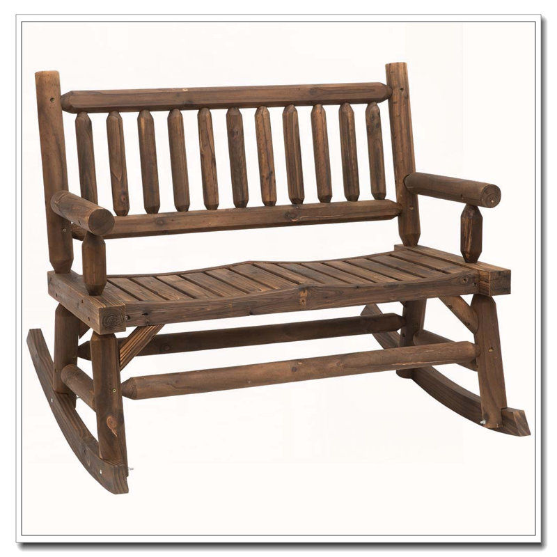 Banc à bascule en bois massif pour 2 personnes Outsunny, Brun
