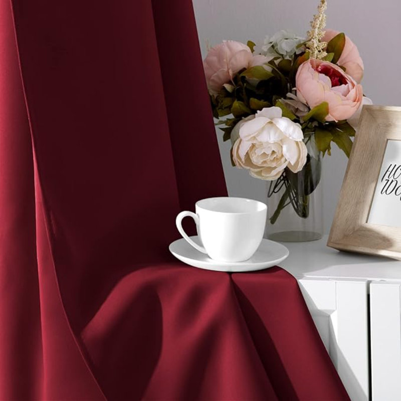 Rideaux occultant rouge foncé pour chambre à coucher 52 x 84 pouces Homeideas