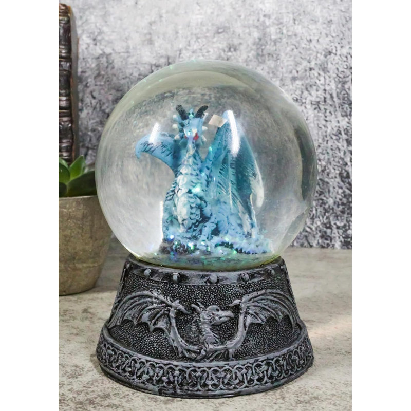 Figurine Mythical Quicksilver Blue Water Dragon avec paillettes H 4,25 po