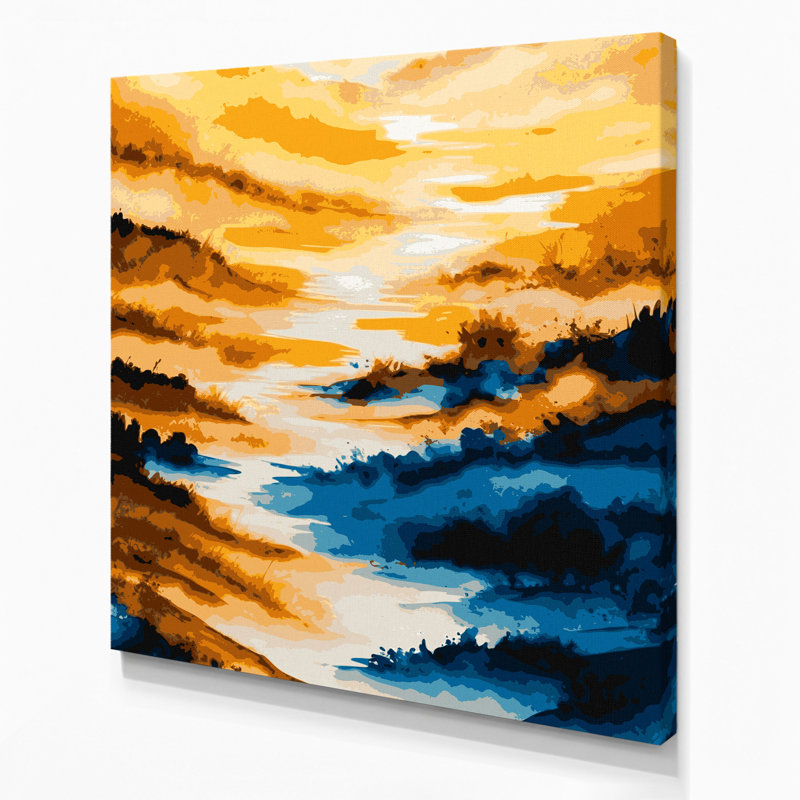 «Watercolor Landscape 47», art mural sur toile beige
