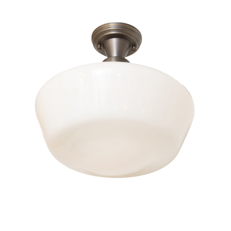 1 - Light Flush Mount, Antique Brass