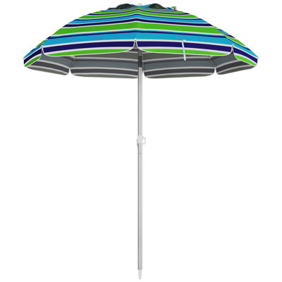 Parasol portatif 6 'avec ancre de sable et sac inclinable multicolore