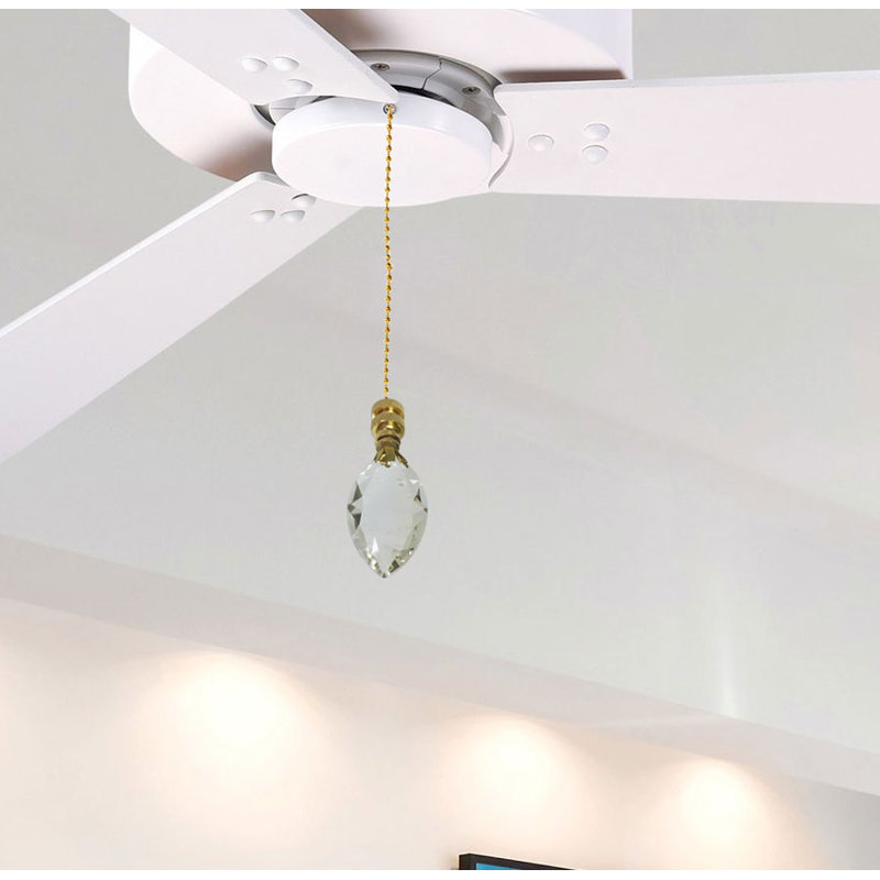 Chaîne à tirer de ventilateur de plafond en forme de poire en cristal faîteau