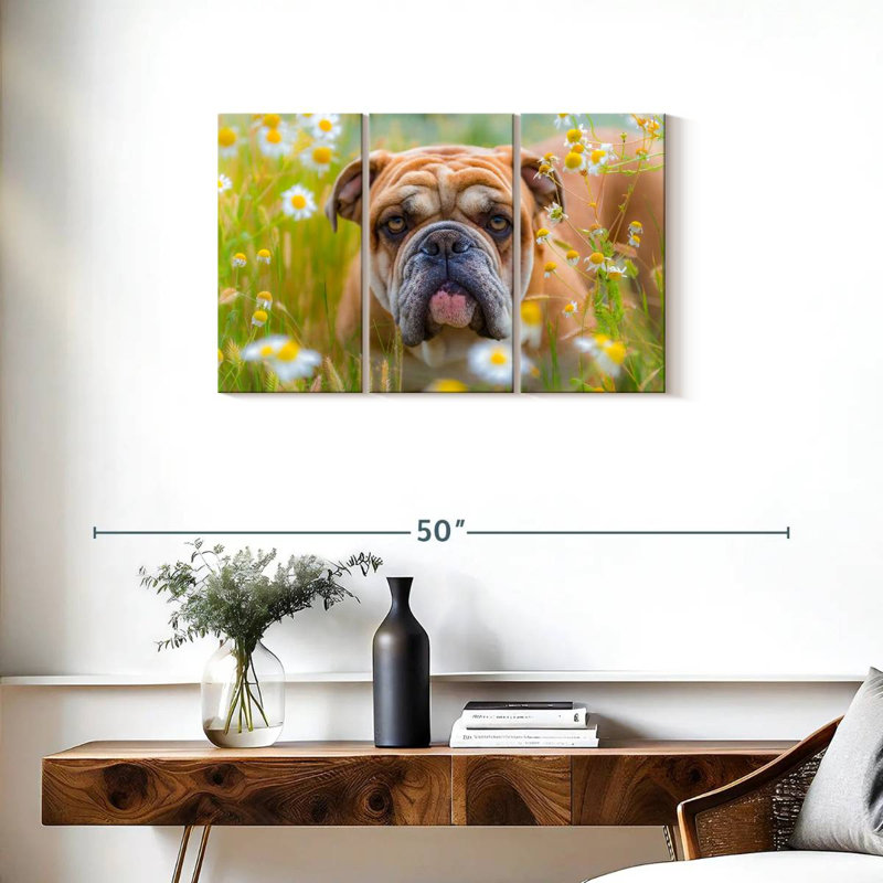 Brampt English Bulldog Playing, 20" H x 33" W