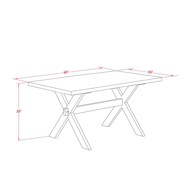 5 Piece Dinette Set for 4 Includes a Rectangle Dining Table with X-Legs and 4 Brown Linen Fabric Parson Dining Room Chairs, Distressed Jacobean