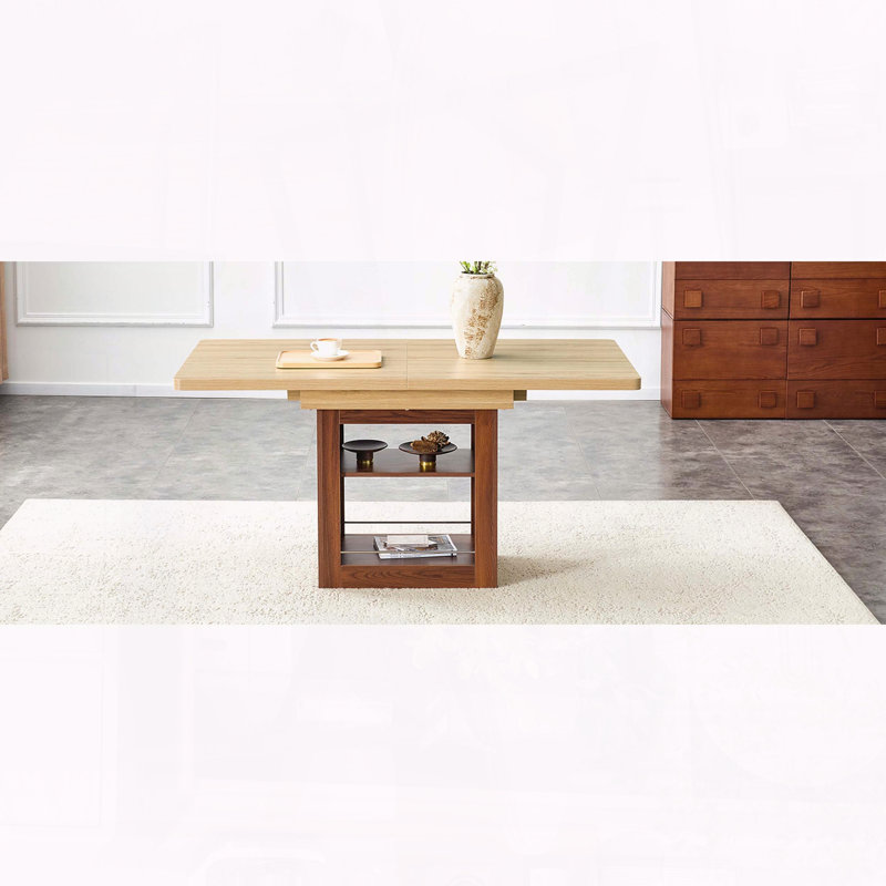 Table de salle à manger extensible avec rangement, 59 à 71 pouces, Bois
