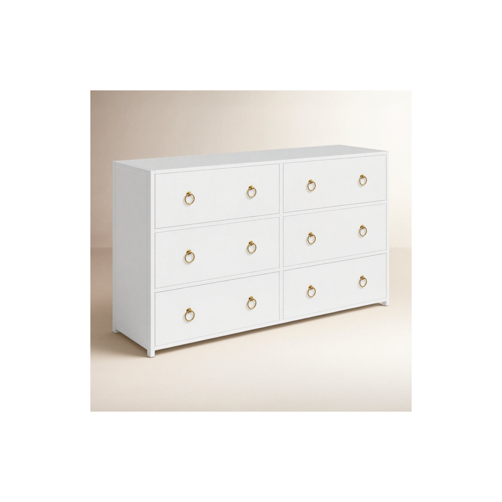 Elin 6 Drawer Dresser, White