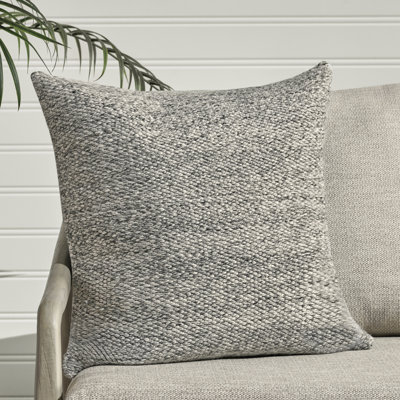 Stella 26" Recycled Fabric Fabric Throw Pillow, Ivory
