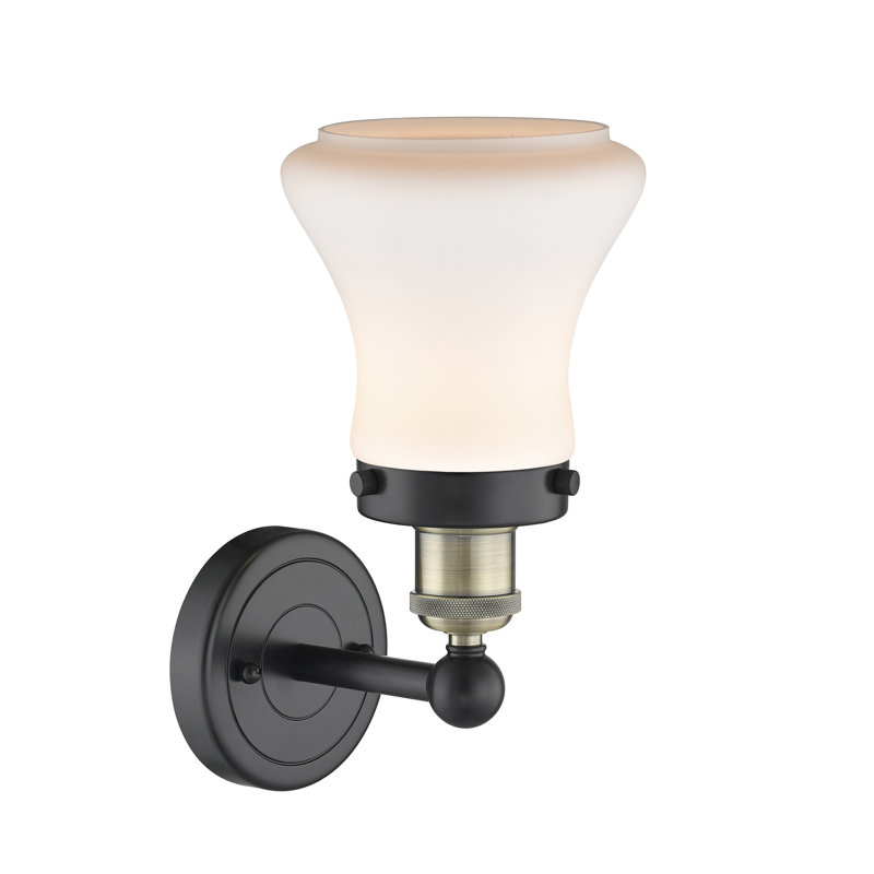 Chickasha Armed Sconce, Matte White, Black Antique Brass